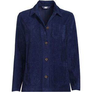 NWT Lands End Corduroy Jacket Navy - Sport Corduroy Shirt Shacket L